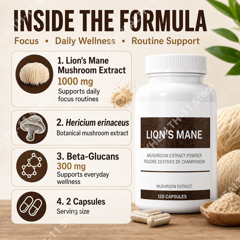 Cápsulas de Melena de León con - Lion Mane Mushroom reseña y precio