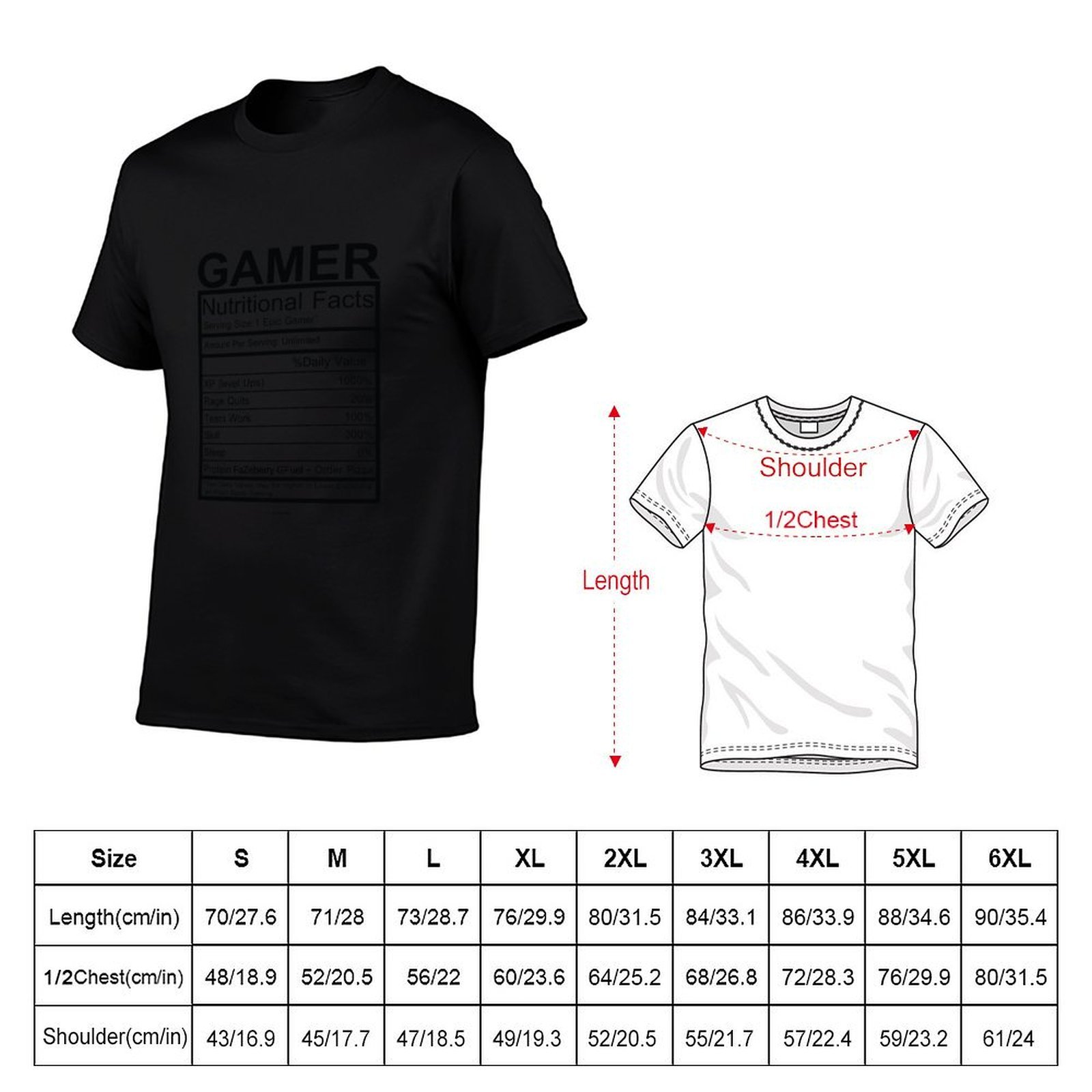 Camiseta con tabla de informac - Nutrition In Fitness reseña y precio