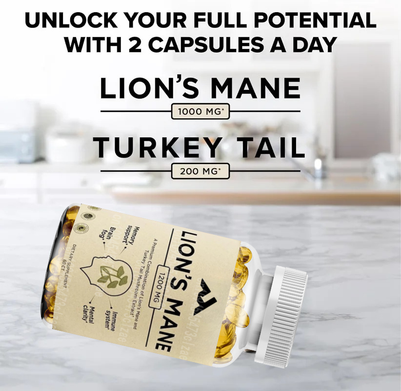 Cápsulas de suplemento de crin - Lion Mane Mushroom reseña y precio