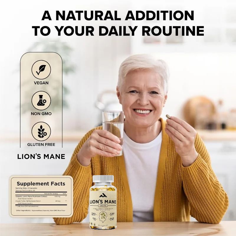 Cápsulas de suplemento de crin - Lion Mane Mushroom reseña y precio